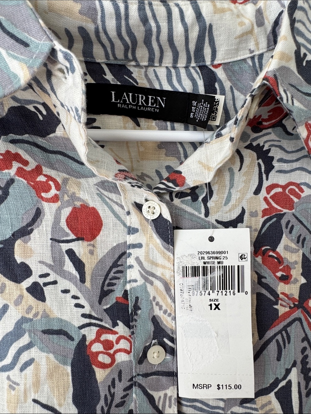 Ralph Lauren Beach Print Relaxed Fit Short Sleeve Linen Button-Up Shirt - Picture 4 of 10